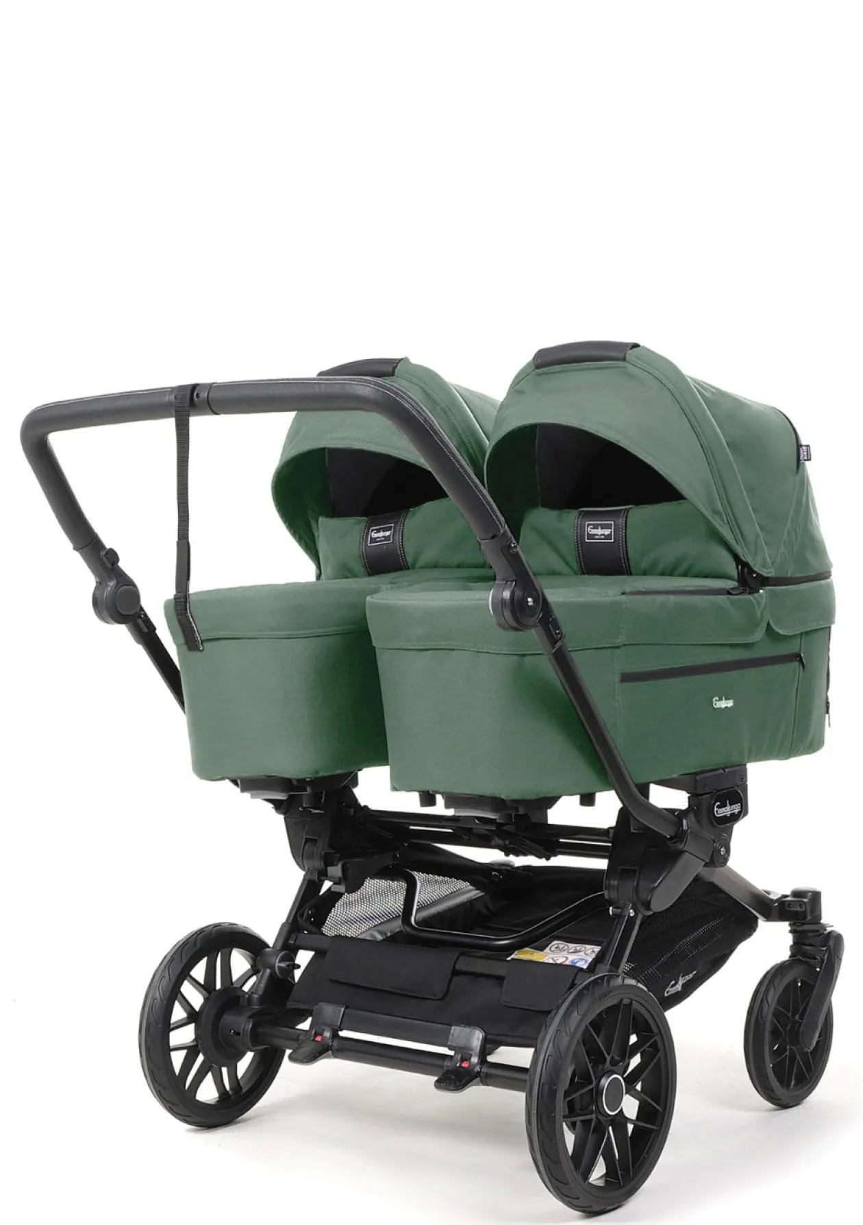 Zwillings-Kinderwagen-Set 'Double SENTO FLAT+' Urban Green
